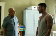 L-R: Edward James Olmos as Felipe Reyes, Clayton Cardenas as Angel Reyes.