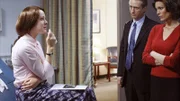 Die Staatsanwälte Rubirosa (Alana De La Garza, r.) und Cutter (Linus Roache) befragen Michelle Landon (Jenna Malone), die aus der Sekte geflohen ist und den Notruf abgesetzt hat, durch den Caleb im Central Park gefunden wurde.