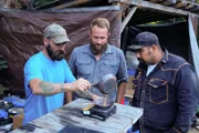 L-R: Fred Lewis, Kendell Madden and Juan Ibarra pouring gold