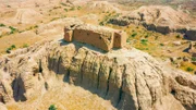 Luftaufnahme der Zikkurat-Ruinen in Nippur, Irak.