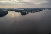 Missouri-Mississippi Zusammenfluss während "Vom Missouri zum Mississippi Delta"