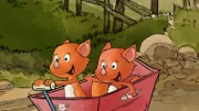 Billy und Benny machen ein Wagenrennen.