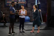 (v.l.n.r.) Daniel (Lamorne Morris); Randi (Kyla Pratt); Kat (Mayim Bialik)