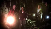 Reenactment - Josef Probst and Angelika Radlinger with their friends Carola and Harald at the Weizriegel in the Bavarian forest.