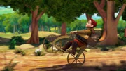 Lollo fährt erstmals Fahrrad.