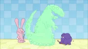 Bei Hase und Elefant werden Zähne geputzt und dabei gibt es jede Menge Schaum.