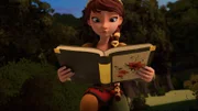 Lisa betrachtet ein Herbarium.