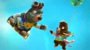 Hoffentlich schafft es Moley mit Hilfe seines fliegenden Buches Mauli den kleinen Streusel zu retten.