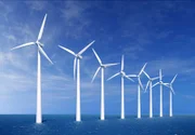 Wind FarmsWind turbines farm in sea near Denmark