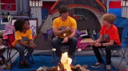 L-R: Charlotte Page (Riele Downs), Captain Man / Ray Manchester (Cooper Barnes), Henry Hart (Jace Norman)