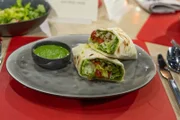Tagesmotto "Leibgericht": Selbstgemachter Wrap mit Secreto ibérico und Mojo verde von Janine Hübel