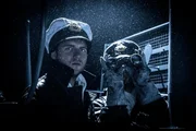 REENACTMENT - Kapitänleutnant Reinhard Hardegen und Mannschaft auf dem Kommandoturm von U-123 (Dramatische Darstellung) L-R: Florian Holtorf, Malte Pertiet.