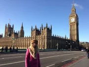 Westminster, London, UK: Suzannah in Westminster, where William Wallace's journey to his execution began.
