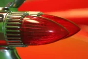 Tail light of an old vehicle.
