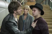Ina und Tom stellen Sandro zur Rede, der die beiden toten Mädchen bedroht hatte. V.l.n.r.: Tom Kowalski (Steffen Schroeder), Freddy Krüger / Sandro Keller (Julius Nitschkoff), Ina Zimmermann (Melanie Marschke).