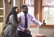 Brittany (Jessica "Jess Hilarious" Moore, l.); Rel (Lil Rel Howery, r.)