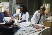 Die Gesundheit von Dr. Webber (James Pickens Jr., l.) steht nach wie vor auf der Kippe, Stephanie (Jerrika Hinton, M.) führt ernste Gespräche mit Jackson und Leahs (Tessa Ferrer, r.) Geheimnis über eine frühere Affäre kommt ans Licht ...