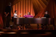 (v.l.n.r.) Steven Gätjen; Frederick Lau; Karoline Herfurth; Smudo