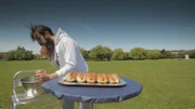LONDON - Adam is walking his dog and comes across an all you can eat hot dog buffet. The vendor has fifteen hot dogs left but only five minutes until he closes, Adam takes the challenge to eat all fifteen hot dogs in five minutes.
