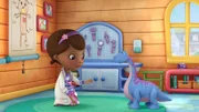 DOC MCSTUFFINS - "Chilly Gets Chilly" - Doc teaches Chilly and the rest of the toys about the importance of staying warm when playing outside in the snow. This episode of Disney Junior's "Doc McStuffins" airs FRIDAY, DECEMBER 7 (10:00-10:30 a.m., ET/PT) on Disney Channel with encore airings on the new Disney Junior channel. (DISNEY JUNIOR) DOC, STUFFY, LAMBIE, STUFFY; DOC MCSTUFFINS - "It's Glow Time" - The Halloween-themed "Doc McStuffins" episode titled "Boo-Hoo to You/It's Glow Time" debuts FRIDAY, OCTOBER 12 (10:00 - 10:30 a.m., ET/PT) on Disney Channel. In the episode, Doc and the toys help a pop-up toy ghost overcome his fear of Halloween and then Doc diagnoses Donny's toy glow-in-the-dark monster with "No-glow-atosis" and prescribes more time outside in the sun. (DISNEY JUNIOR) DOC, HATTIE, GLO-BO, STUFFY, LAMBIE, CHILLY; DOC MCSTUFFINS - "Bronto-Boo Boos" - Doc tells Donny's new brontosaurus toy, Bronty that he needs to be careful when the other toys are diagnosed with a bad case of "Bronto Boo-Boos." This episode of Disney Junior's "Doc McStuffins" airs FRIDAY, MAY 3 (10:00 AM - 10:30 AM ET/PT) on Disney Junior. (DISNEY JUNIOR) DOC, BRONTY