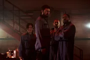 L-R: Kimiko Miyashiro (Karen Fukuhara), Billy Butcher (Karl Urban), Frenchie (Tomer Capone), Mother's Milk (Laz Alonso)