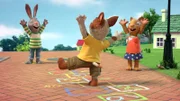 Pip und Posy freuen sich mit Zac über seine gute Leistung! Vielleicht gibt es doch eine Medaille für ihn?