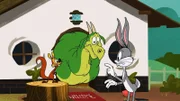 Der Drache wird schon bald zu groß für Bugs Bunnys Haus. Und nun?