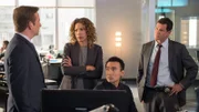 L-R: Eliot Delson (Dallas Roberts), Cherie Rollins-Murray (Tawny Cypress), Jay Lee (James Hiroyuki Liao), Al Burns (Dylan Walsh)