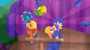 JAKE AND THE NEVER LAND PIRATES - "Jake's Cool New Matey" - Jake and crew help Percy and his penguin colony find Never Land's legendary paradise where it remains winter all year round. Rhys Darby ("Flight of the Conchords") guest stars as Percy the Penguin. This episode of Disney Junior's "Jake and the Never Land Pirates" airs FRIDAY, DECEMBER 7 (10:30 AM - 11:00 AM ET/PT) on Disney Junior. (DISNEY JUNIOR) CUBBY, IZZY, PERCY, JAKE; JAKE AND THE NEVER LAND PIRATES - "Hook's Hookity-Hook!" - (DISNEY JUNIOR) HOOKITY-HOOK; JAKE AND THE NEVER LAND PIRATES - "Birds of a Feather" - Jake and his crew help Skully's new bird friend Winger search for the Golden Skybird Treasure and are greeted by a wise old parrot on Skybird Island.  Grammy-nominated singer/songwriter Lisa Loeb guest stars as Winger and Adam West voices the parrot. This episode of Disney Junior's "Jake and the Never Land Pirates" airs SATURDAY, MAY 21 (8:30-9:00 a.m. ET/PT). (DISNEY JUNIOR) WISE OLD PARROT, SKULLY, WINGER