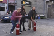 Dirk Blocker (Hitchcock), Melissa Fumero (Amy Santiago), Joel McKinnon Miller (Scully).