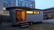 Ben Hayward's tiny house sits on the Carleton University campus in Ottawa, Ontario where he is working on some of the finishing touches of his masterpiece, as seen on Tiny House, Big Living.