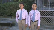 Young twins portrait.