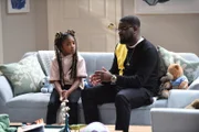 Erica (Leah Sava Jeffries, l.); Rel (Lil Rel Howery, r.)