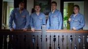 L-R: Michael Dudek (Tino Führer), Victor Gericke (Roman Knizka), Erik Meyer (Konstantin Lindhorst), Herbert Kaminski (Vincent Leittersdorf)