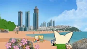 Ollie und Moon mit Qi auf ihrer gewonnenen Snack-Reise