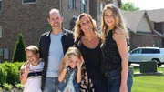 Gibson family in the driveway of house 2 in episode 210, as seen on HGTV's House Hunters Family