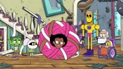 v.li.: Beast Boy, Negative Girl, Elasti-Girl, Robot Man, Chief