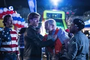 L-R: Russ Taylor (Henry Ian Cusick), Angus MacGyver (Lucas Till), Orson Marcato (Tom Nowicki), Wilt Bozer (Justin Hires)