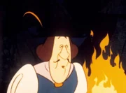 Zum Schluss ist es Herr Lumperich, der enttäuscht dreinschaut, tatsächlich hat Wickie ihn besiegt.