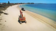 Luke Purdy and his co-workers set out on the Rockingham coast with a heavy-duty excavator.