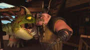 Als Rotzbakkes Drachen durchdreht, kann Grobian endlich unterstützende Arbeit leisten. Er findet heraus, dass der Drache an Zahnschmerzen leidet und hilft ihm.