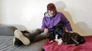 Carola mit dem Pflegehund des Nachbarn