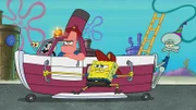v.li.: Gary, Patrick, SpongeBob, Squidward