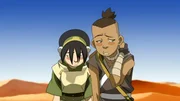 L-R: Toph Beifong, Sokka L-R: Toph Beifong, Sokka