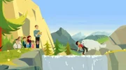 Sebastian (r.) erklärt seinen Mitschülern die Natur und fällt dabei fast ins Wasser.