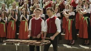 Jugendblasorchester Marktoberdorf, am Xylophon Felix Haas und Andreas Schrägle.
