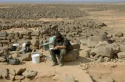 Ausgrabungen auf der Qa'Shubayqa-Stätte in Jordanien