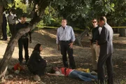 Auf dem Campus einer kleinen Universität in Arizona tötet ein Spree-Killer nach und nach brünette Studentinnen. Auf dem Campus herrschen Angst und Panik. Derek Morgan (Shemar Moore, l.), Emily Prentiss (Paget Brewster, 2.v.l.), Jason Gideon (Mandy Patinkin, M.), Spencer Reid (Matthew Gray Gubler, 2.v.r.) und Det. Jim Griffith (Shawn Michael Patrick, r.) versuchen, den Fall zu klären ...