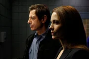 Pictured: (l-r) Jeff Goldblum as Detective Zach Nichols, Saffron Burrows as Detective Serena Stevens
