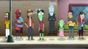 Terry (4.v.l.), Korvo (4.v.r.), Jesse (3.v.r.)